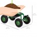 Best Choice Products Mobile Rolling Garden Work Seat w/ Tool Tray and Basket - Green   